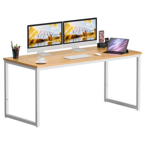 Segawe 55" Large Computer Desk Writing Desk Natural Study Office Desk Corner Table