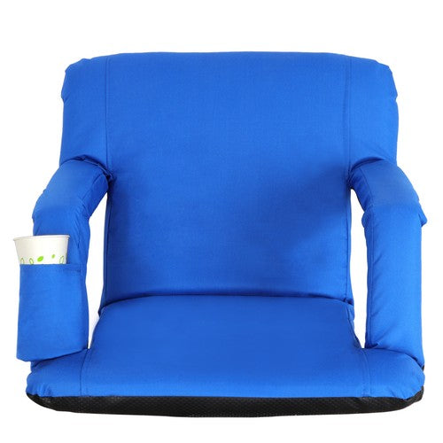 Segawe Wide Stadium Seat for Bleachers Reclining Stadium Chair Seat w/Back Cushion Blue