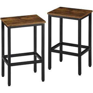 Segawe Set of 2 Bar Stools Bar Chairs Kitchen Breakfast With Footrest Industrial Indoor