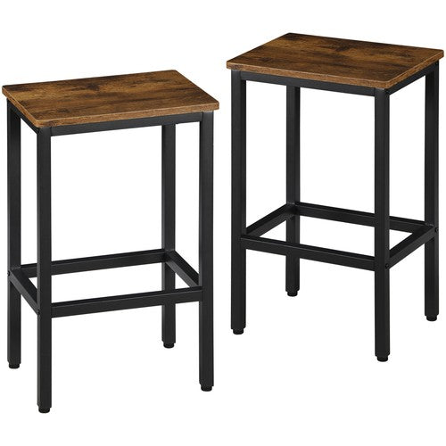 Segawe Set of 2 Bar Stools Bar Chairs Kitchen Breakfast With Footrest Industrial Indoor
