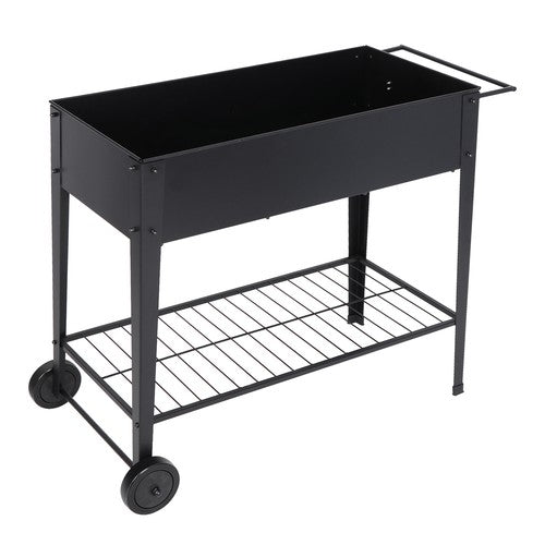 Segawe Raised Garden Bed Planter Box Outdoor on Wheels for Flower Herbs with Shelf