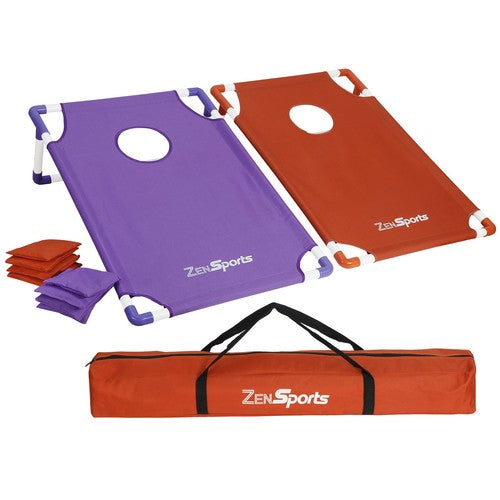 Segawe Collapsible Portable CornHole Toss Game Set With 8 Cornhole Bean Bags (3 x 2FT)
