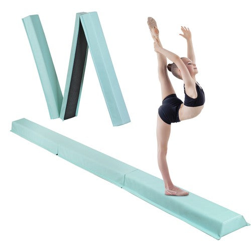 Segawe 9ft Teal Extra Firm Vinyl Balance Beam Folding Gymnastics Beam Tumbling Home