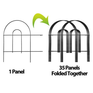 Segawe 50' X 18" Garden Border Fence 35 PCS  Folding Fence Pannel Animal Barrier Metal