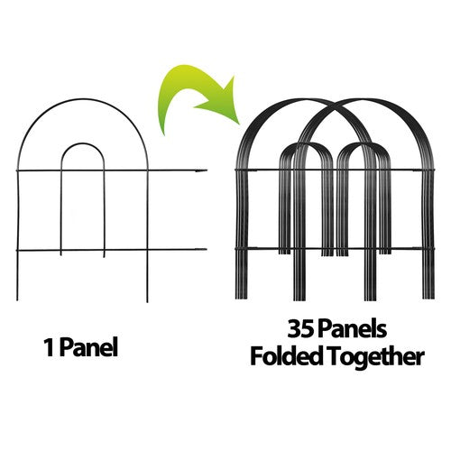 Segawe 50' X 18" Garden Border Fence 35 PCS  Folding Fence Pannel Animal Barrier Metal