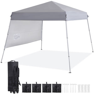 Segawe 8x8FT Pop Up Canopy Tent Foldable Outdoor Sun Protection Shelter w/4 Weight Bags