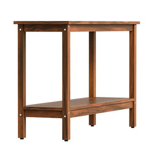 Segawe 2-Shelf Wooden Console Table Indoor Outdoor Multifunctional 48" w/Foot Sliders