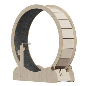 Segawe 43" Natural Wood Cat Wheel Exerciser for Indoor Cats Safety Cat Treadmill Large