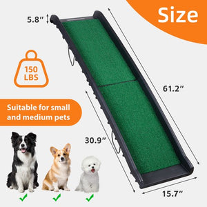 Segawe 61" Folding Dog Ramp for Cars Trucks SUVs Pet Ramps Non-Slip Stairs Step Ladder