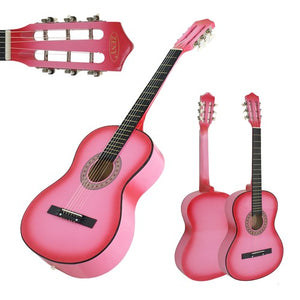 Segawe Pink Acoustic Guitar for Junior with Guitar Case, Strap, Tuner Practice Easily