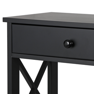 Segawe 3 Tiers Console Table w/Drawer Sofa Table Hallway Durable Storage Shelf Black