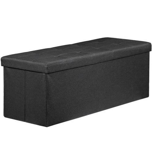 Segawe 43Inch Folding Ottoman Storage Bench Chest Footrest Long Box w/Padded Seat Black