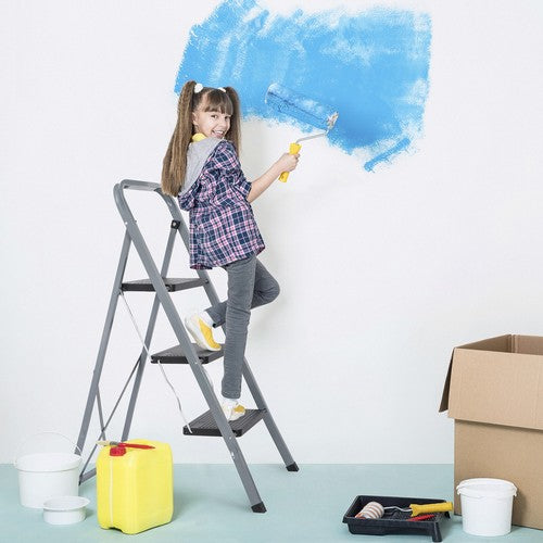 Segawe Folding 3 Step Ladder w/ Convenient Handgrip Portable Step Stool Anti-Slip Pedal