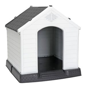 Segawe Indoor Outdoor Dog House Pet Shelter Grey Waterproof Up to 100LB Dog w/Air Vents