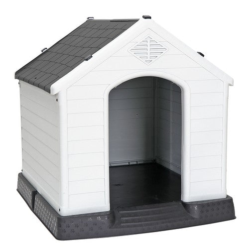 Segawe Indoor Outdoor Dog House Pet Shelter Grey Waterproof Up to 100LB Dog w/Air Vents