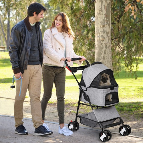 Segawe Pet Stroller 3-in-1 Foldable Cat Dog Strollers with Detachable Carrier Car Seat