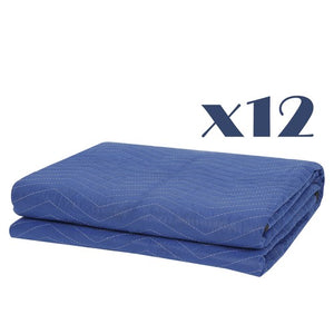 Segawe 12 Pack Moving Blankets 80" x 72" Pro Economy Blue Shipping Furniture Pads