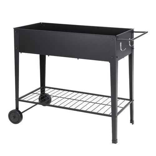 Segawe Raised Garden Bed Planter Box Outdoor on Wheels for Flower Herbs with Shelf