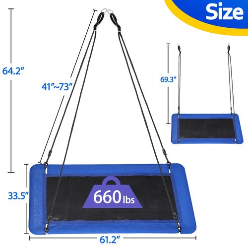 Segawe Tree Swing Rectangular Swing Set for Kids and Adults Heavy Duty Support 600LBS