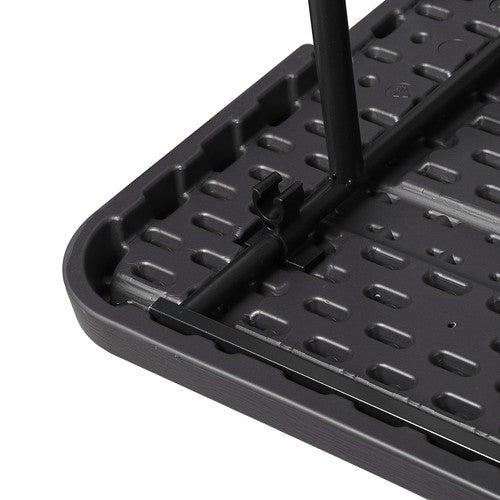 Segawe 6FT Plastic Folding Table Portable Fold-in-Half Picnic Table with Handle Black