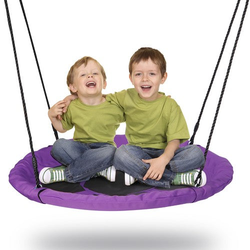 Segawe 40" Waterproof Saucer Tree Swing Set Outdoor Round Swing for Children Purple