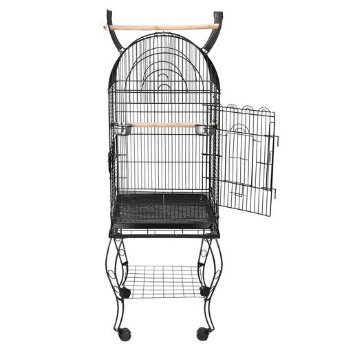 Segawe 64" Rolling Bird Cage w/Open Play Top for Small Parrot Cockatiel Parakeet Home
