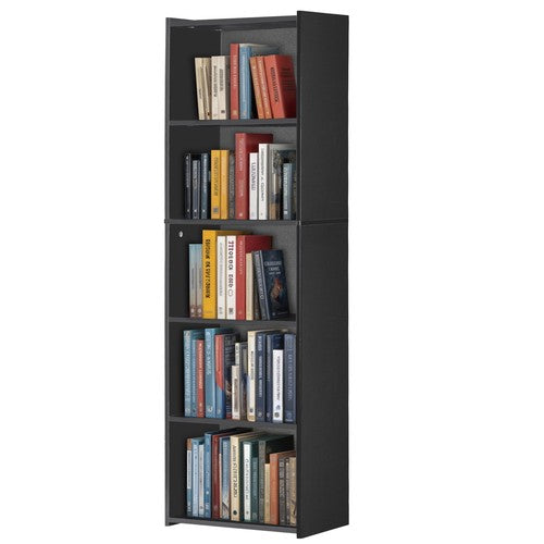 Segawe 5-Tier BookShelf with Open Storage Shelf Storage Rack for Bedroom Display Black