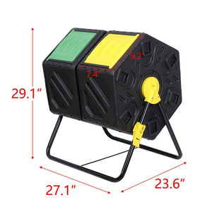 Segawe Compost Tumbler Bin 37Gal Outdoor Composter Fast Create Fertile 360¡ãDual Chamber