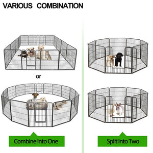 Segawe 32 Inch Heavy Duty Dog Playpen 16 Panels Exercise Pen Pet Fence Cage with Doors