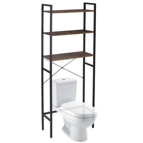 Segawe Over The Toilet Storage 3-Tier Industrial Over Toilet Bathroom Organizer Brown
