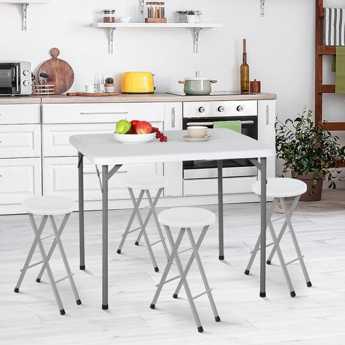 Segawe  34" Portable Plastic Dining Card Table  Fold-in-Half w/ Handle Outdoor Party