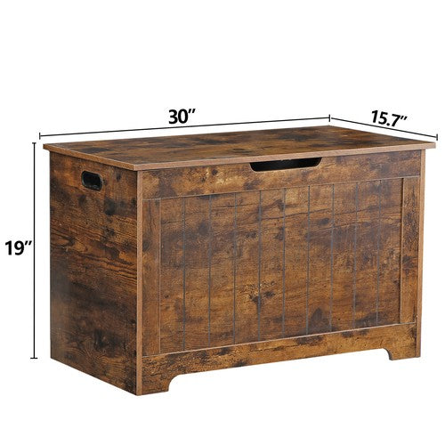 Segawe Chest Storage Trunk Wood Bedroom Large Box Blanket Books Shoes Toys Rust Brown