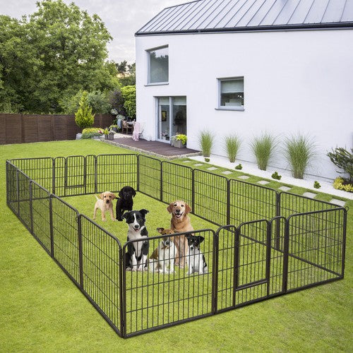 Segawe 32 Inch Heavy Duty Dog Playpen 16 Panels Exercise Pen Pet Fence Cage with Doors