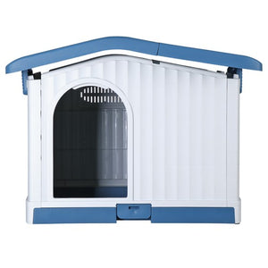 Segawe Large Plastic Dog House Indoor Outdoor Dog Kennel Waterproof Puppy Shelter Blue