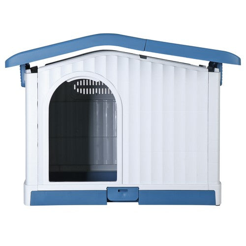 Segawe Large Plastic Dog House Indoor Outdoor Dog Kennel Waterproof Puppy Shelter Blue