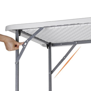 Segawe 6FT Plastic Folding Table Portable Picnic Party Table with Carrying Handle White