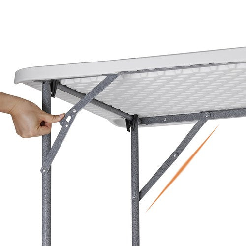 Segawe 6FT Plastic Folding Table Portable Picnic Party Table with Carrying Handle White