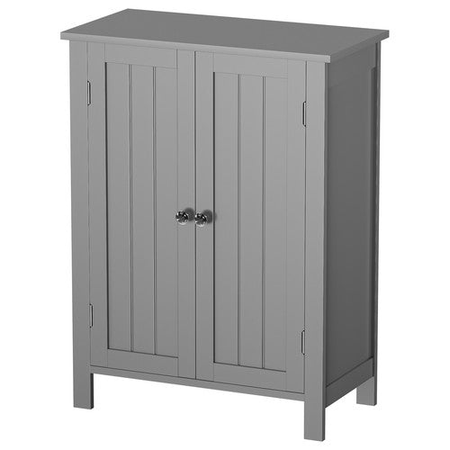 Segawe Bathroom Floor Storage Cabinet with Adjustable Shelf Double Door Organizer Grey