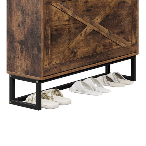 Segawe Metal Shoe Cabinet with 2 Flip Drawers Freestanding Shoe Cabinet Organizer Slim