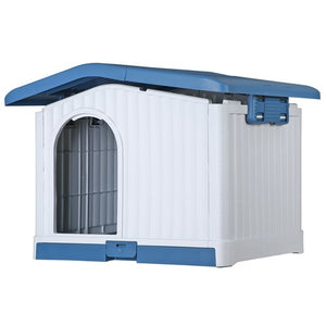 Segawe Large Plastic Dog House Indoor Outdoor Dog Kennel Waterproof Puppy Shelter Blue