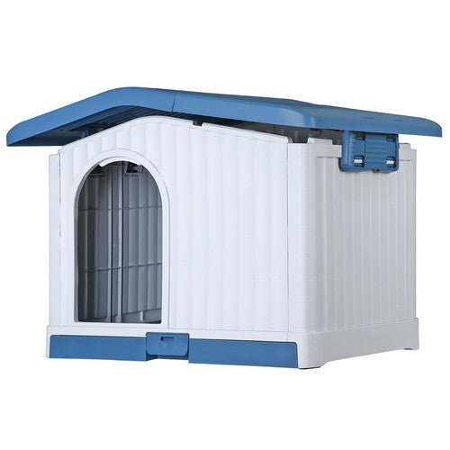 Segawe Large Plastic Dog House Indoor Outdoor Dog Kennel Waterproof Puppy Shelter Blue