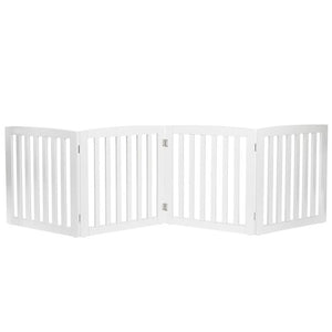 Segawe Wooden Dog Gate Pet Fence 24"H Baby Playpen 4 Panel Folding Free Standing Indoor