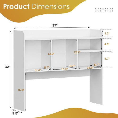 Segawe Desktop Storage Bookshelf Desktop Book & Document Organizer Home Office White