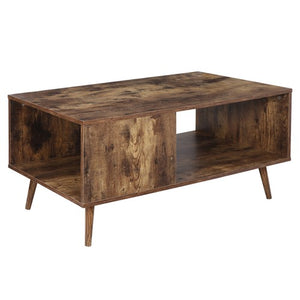 Segawe Durable Coffee Table End Storage Stand Living Room with Open Storage Shelf