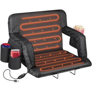 Segawe 2PCS Fold Heated Stadium Seats for Bleachers with Back Support and Wide Cushion
