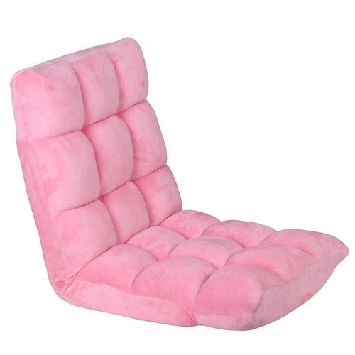 Segawe Adjustable Floor Chair Comfy Cushions Gaming Sofa Chiar Seat w/Back Support Pink