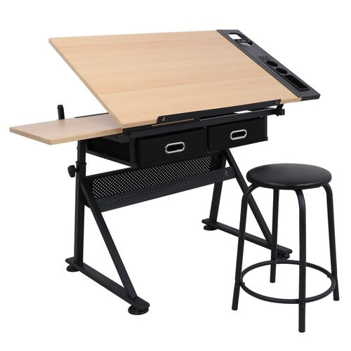 Segawe Drafting Desk Drawing Table Adjustable with Stool Arts & Crafts Creative Center