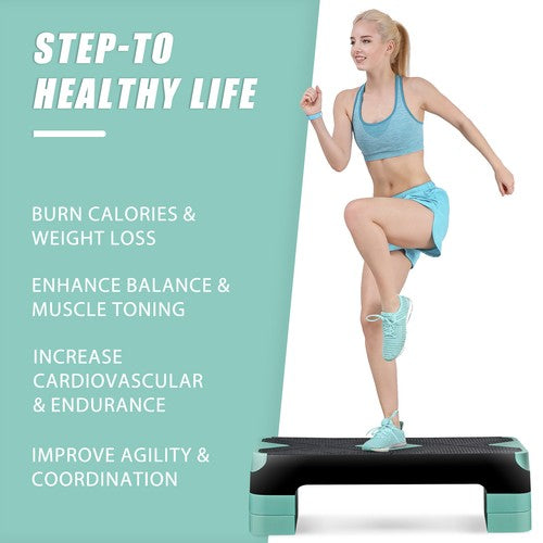 Segawe Adjustable Workout Aerobic Stepper Aerobic Exercise Step Platform for Home Gym