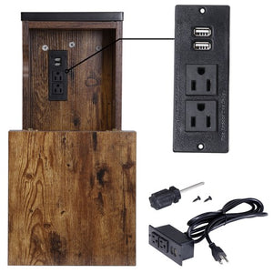 Segawe 24'' Side Table with USB Ports and Outlets X-Design Narrow Sofa Side Table Home