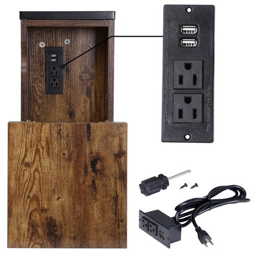 Segawe 24'' Side Table with USB Ports and Outlets X-Design Narrow Sofa Side Table Home